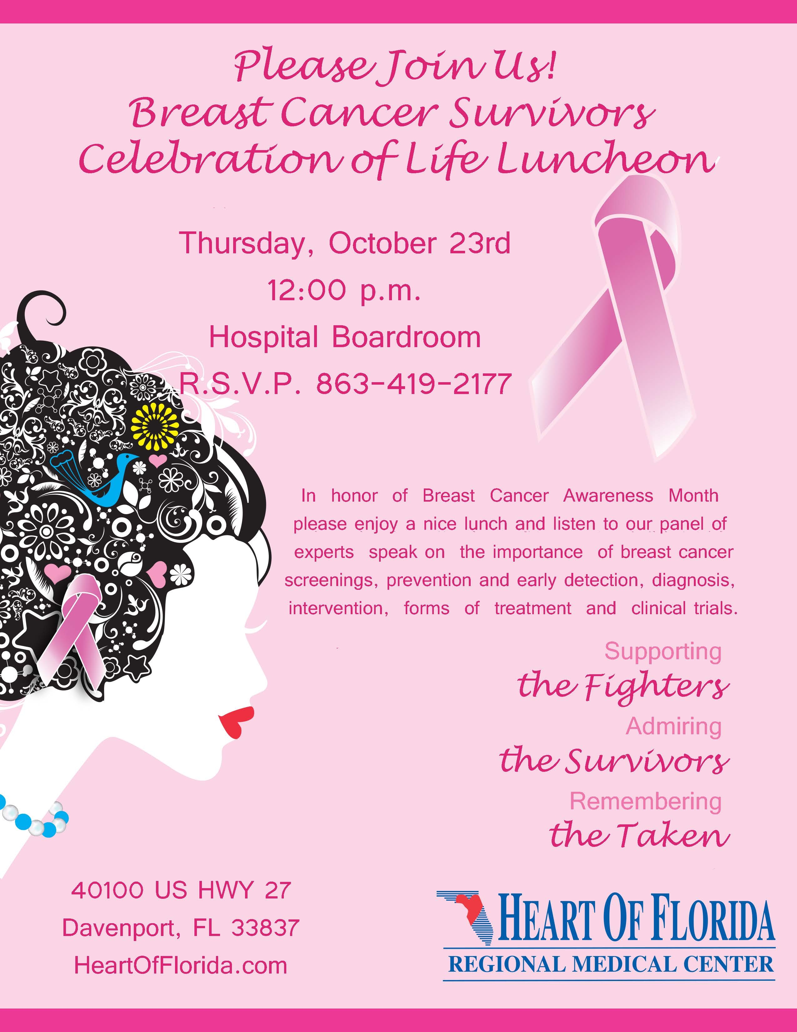 Breast Cancer Survivors Celebration Of Life Luncheon
